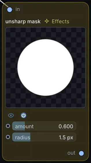 The Unsharp Mask node in Infinite.