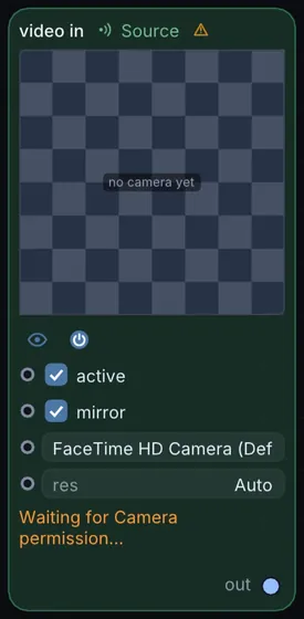 The Video In node in Infinite.