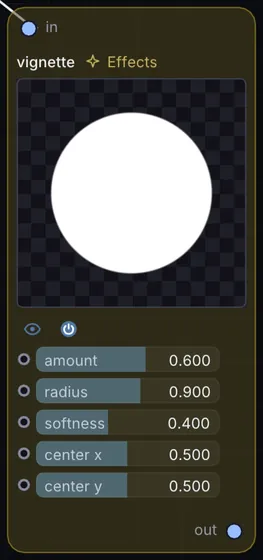 The Vignette node in Infinite.