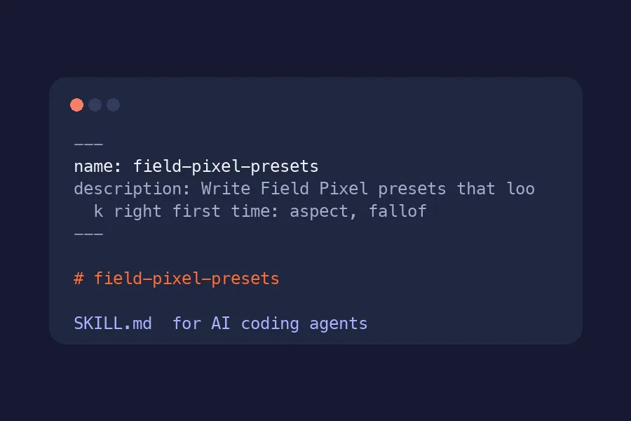 Preview of Field Pixel Presets